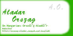aladar orszag business card